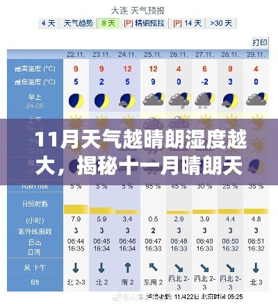 揭秘十一月晴朗天气下的湿度之谜,原因、影响及湿度增长趋势分析