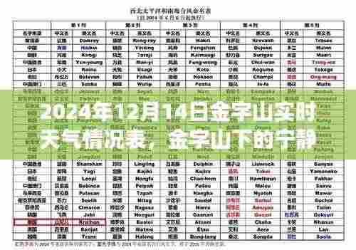 金字山下的宁静之旅，探索天气与心灵的交响——实时天气情况表 2024年12月14日