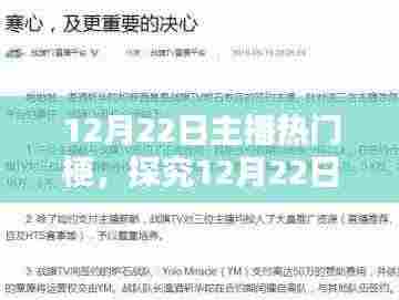 深度解析，探究主播热门梗背后的影响力与影响——以12月22日为例