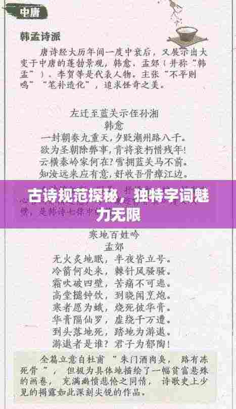 古诗规范探秘,独特字词魅力无限
