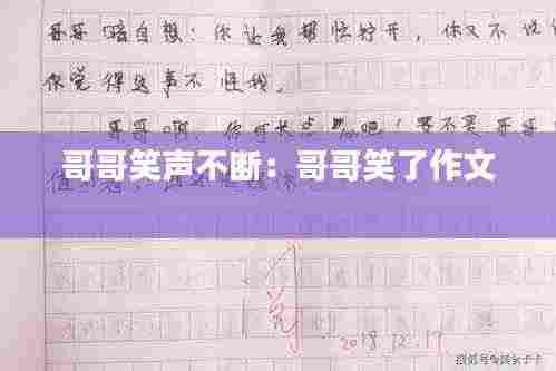 哥哥笑声不断:哥哥笑了作文