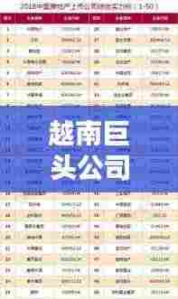 越南巨头公司排名揭晓,揭秘行业领军者!