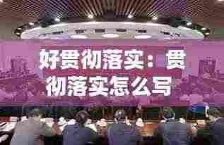 好贯彻落实:贯彻落实怎么写