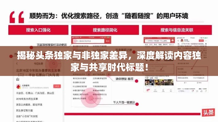 揭秘头条独家与非独家差异，深度解读内容独家与共享时代标题！